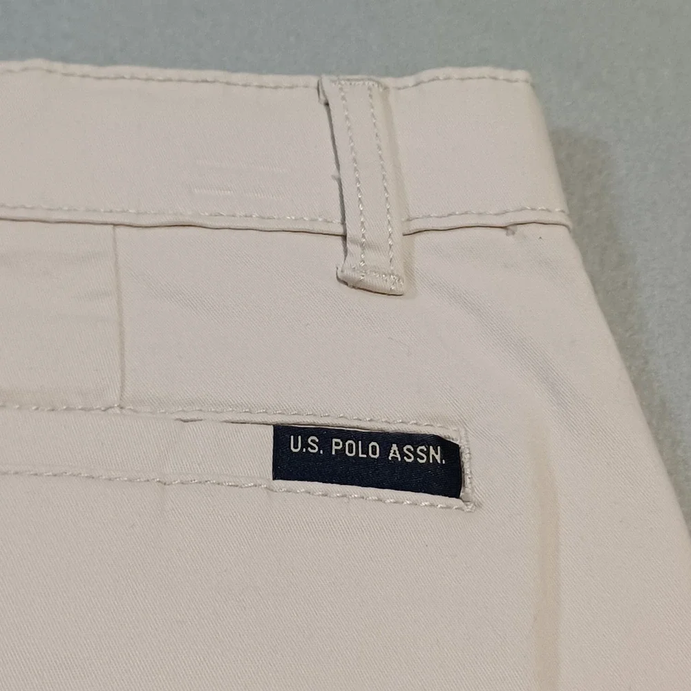 US Polo Assn Boys Tan Khaki Chino Shorts Size 12 Adjustable Waist 12-WU-US-1738